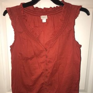 🌻Loft Burnt Red Cut Off Blouse🌻